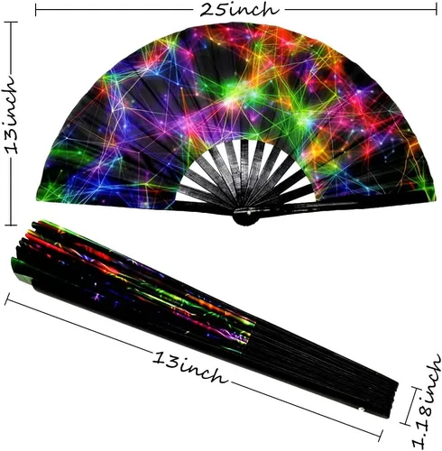 Miniatura 6 de Ventilador de mano plegable – Ventilador de mano plegable ligero y decorativo para verano, viajes, boda, fiesta, cosplay, regalos – Ventilador