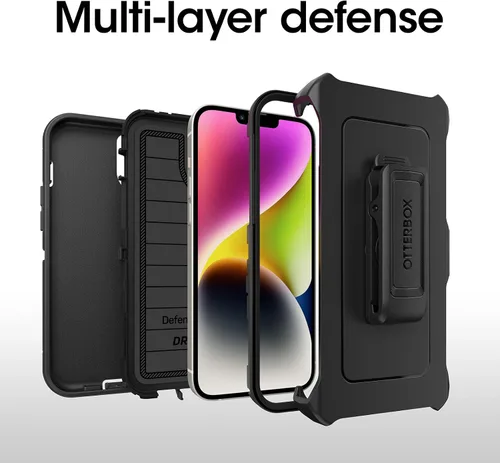 Miniatura 3 de OtterBox Defender Series - Funda de edición sin pantalla para iPhone 14 Plus (solamente), clip de funda incluida, protección de defensa microbiana