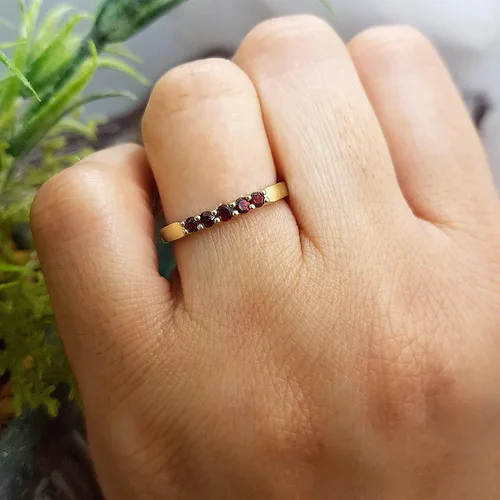 Miniatura 84 de Dazzlingrock Collection Anillo de boda redondo de 5 piedras preciosas o diamantes para mujer en oro macizo de 10 K/14 K/18 K