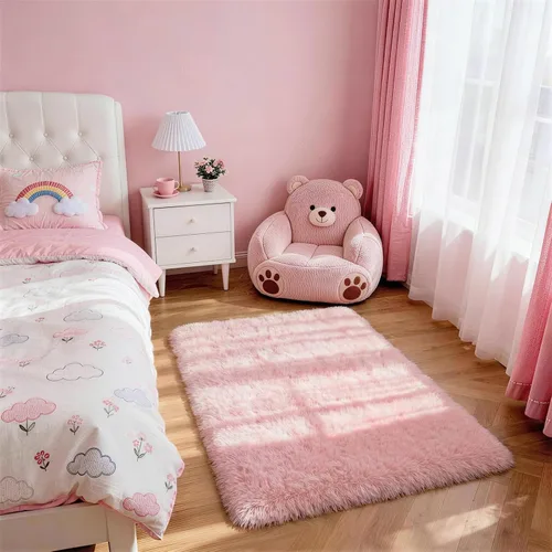 Miniatura 117 de Ophanie Alfombra Verde de Césped, Alfombras de Área para Dormitorio, Alfombra Shag Esponjosa de 4x6 pies, Suave Peluda Afelpada Linda para Niños 7