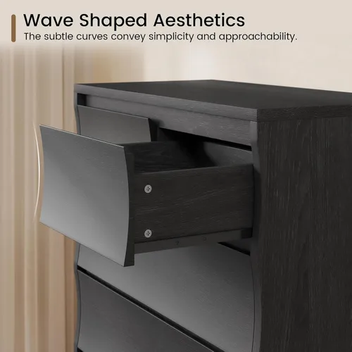 Miniatura 3 de Cómoda alta negra para dormitorio, cómoda de 61.1 pulgadas de alto con 8 cajones, cómodas de madera y cómodas, organizadores de cajones verticales