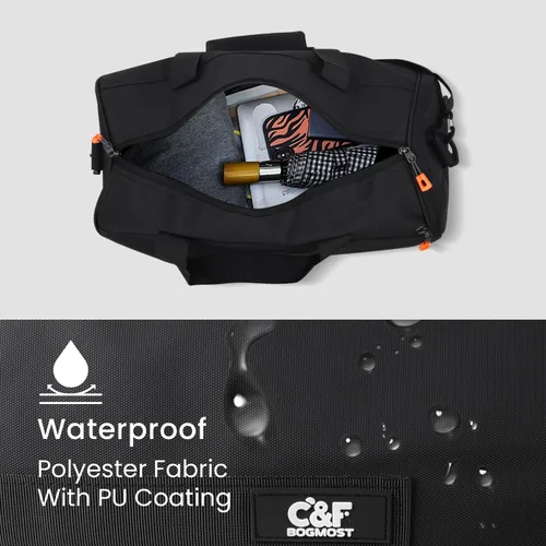 Miniatura 5 de C&F BOGMOST Bolsa de viaje pequeña, bolsa deportiva compacta para gimnasio con compartimento para zapatos, bolsa de lona ligera para hombres