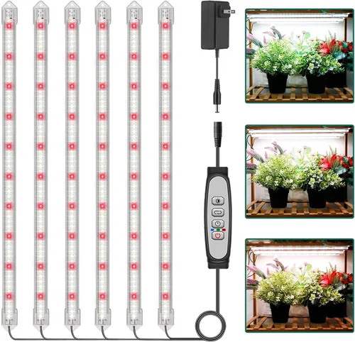 Miniatura 11 de Tiras de luz de cultivo de 2 barras para plantas de interior, luces de plantas de espectro completo de 16 pulgadas, luces de crecimiento similares