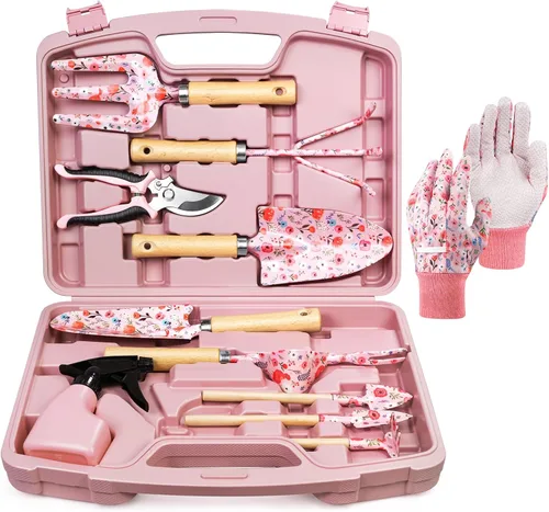 Miniatura 11 de Grenebo Juego de herramientas de jardinería de 12 piezas para hombres, herramientas de jardín de mano resistentes al óxido y de servicio pesado