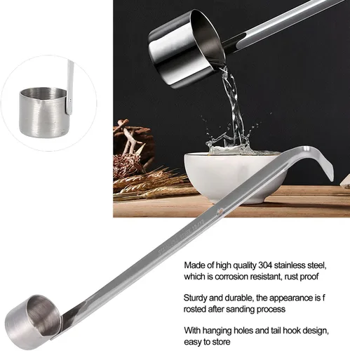 Miniatura 2 de Alvinlite Cucharón de acero inoxidable para vino, cucharas medidoras para verter cerveza, cucharón colgante para salsa con gancho (0.84 onzas)