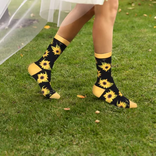 Miniatura 7 de Benefeet Sox Calcetines divertidos para mujer, calcetines de algodón casuales con estampado floral colorido de animales