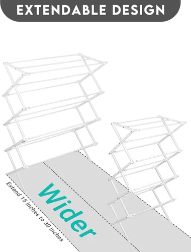 Miniatura 5 de ZOES HOMEWARE Tendedero de ropa de 4 niveles, 4 pies de alto plegable para ropa para interiores y exteriores, secador de ropa plegable portátil