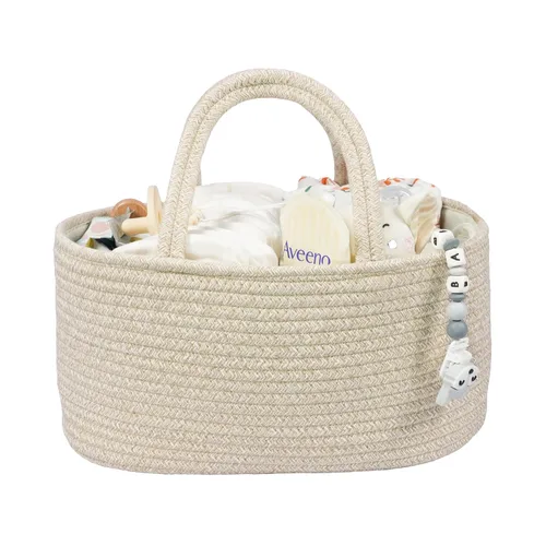Miniatura 8 de XUANGUO Organizador Grande de Pañales para Bebé con Cuerda para Niña o Niño, Cesta de Almacenamiento para Guardería, Porta pañales Portátil, Bolsa