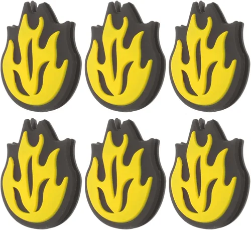 Miniatura 10 de BESPORTBLE Raqueta de tenis, amortiguador de vibraciones, raqueta de cuerda, amortiguador de choque de silicona en forma de fuego, 6 uds