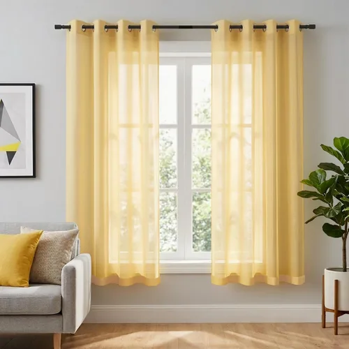 Miniatura 74 de KOUFALL Cortinas traslúcidas de 120 pulgadas de 2 paneles con ojales, juego extra largo de 10 pies de largo, cortinas altas para ventana grande, 52