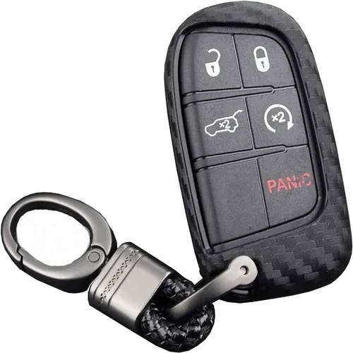Miniatura 8 de Funda para llavero de cuero genuino para Jeep Compass Grand Cherokee/para Dodge Challenger Charger/Para Chrysler 200 300/Para Fiat 500 Car Remote