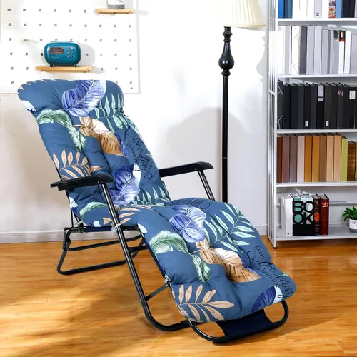 Miniatura 8 de Huwena 2 cojines para silla de salón al aire libre de 67 x 21 pulgadas, cojines para tumbona de patio con estampado floral, almohadillas gruesas