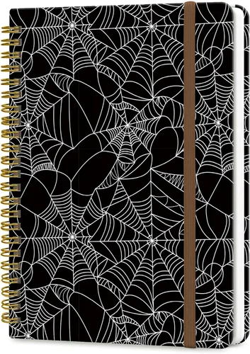 Miniatura 7 de Cuaderno de espiral A5, lindo cuaderno para mujeres y hombres, cuaderno de tapa dura con rayas universitarias para trabajo y toma de notas, 60