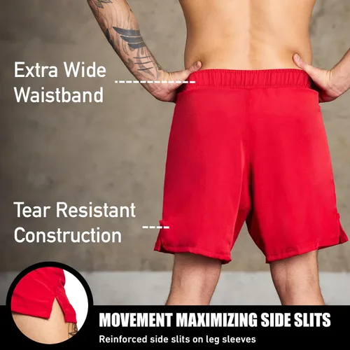Miniatura 9 de Elite Sports - Shorts de combate para hombre, color negro, para combates MMA, BJJ, Jiu Jitsu