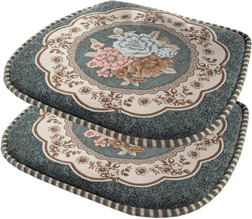 Miniatura 19 de EORNOW Juego de cojines para silla de comedor con lazos, juego de 1/2/4, almohadillas antideslizantes para silla de comedor con funda extraíble