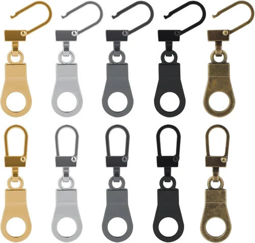 Miniatura 10 de Reemplazo de tirador de cremallera, 16 piezas de pestañas de cremallera desmontables con cordón extensor para equipaje, ropa, chaquetas, mochilas
