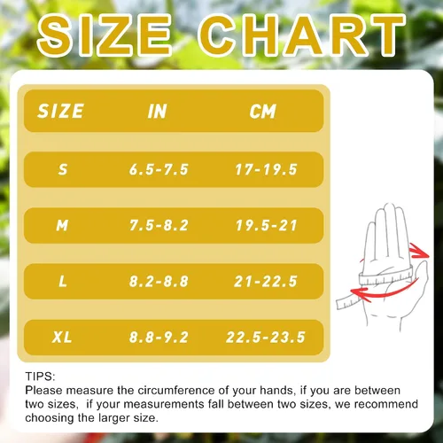 Miniatura 7 de HANDLANDY Guantes de jardinería de cuero para hombre, guantes de trabajo utilitarios para mecánicos, construcción, conductor Caqui (1 par)