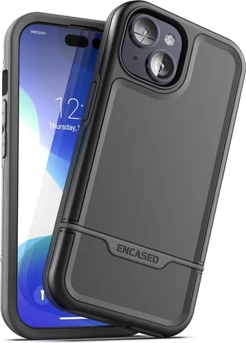 Miniatura 27 de ENCASED Funda a prueba de golpes compatible con iPhone 14, funda ultra protectora resistente para teléfono, serie Rebel (negro)