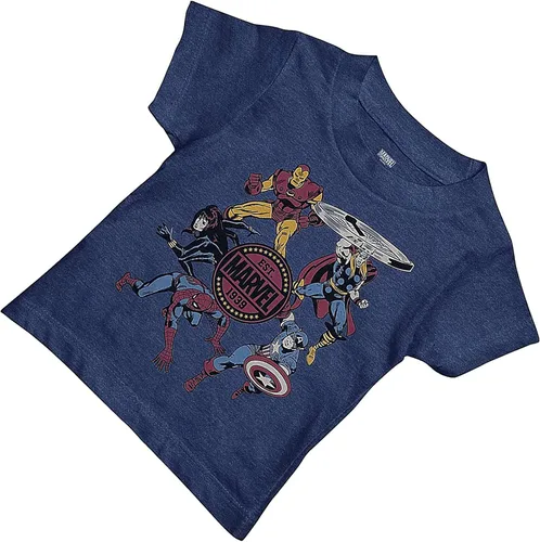 Miniatura 3 de Marvel Camisa de cómics para niños pequeños, Spiderman, Ironman, Capitán América y Hulk, camiseta clásica retroceso