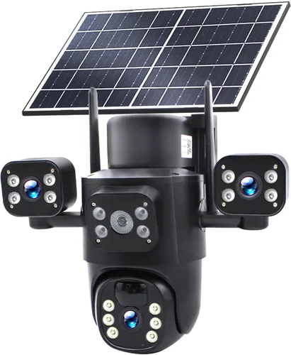 Miniatura 12 de Cámara de seguridad inalámbrica de 4 lentes al aire libre, imagen HD 2K PTZ 360° de vigilancia, visión nocturna a color, conexión WiFi, detección