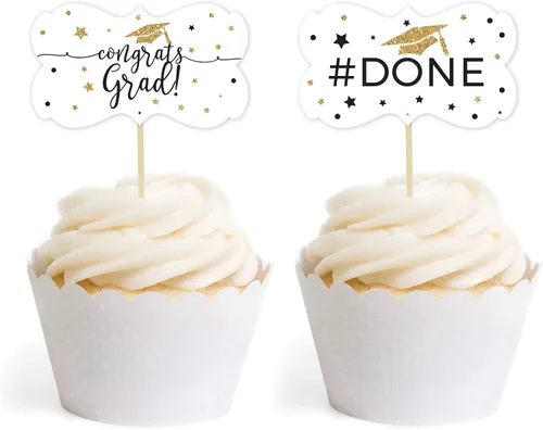 Miniatura 8 de Andaz Press Colección de fiesta de graduación con purpurina blanca y dorada, tarjetas de juego de adivinanzas de caramelos, paquete de 30, Tarjetas
