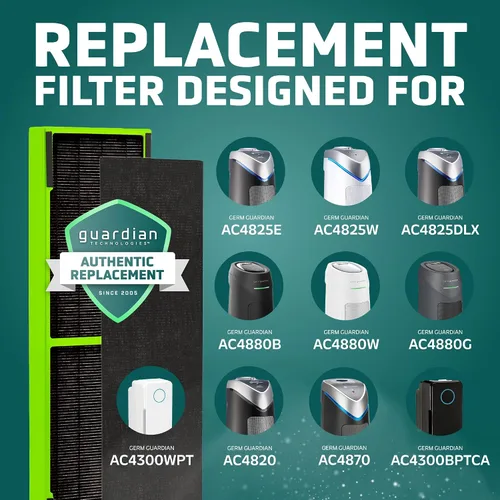 Miniatura 4 de GermGuardian Filtro de Aire B, Filtro de Repuesto HEPA Genuino de Toxinas Claras para Purificador de Aire, Elimina el 99.97% de los Contaminantes