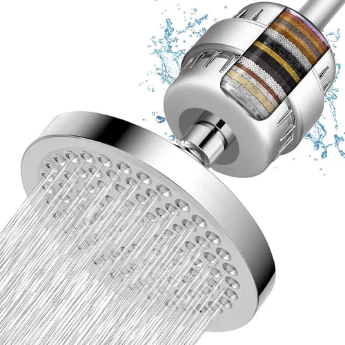 Cabezal de ducha filtrado, juego de filtros de cabezal de ducha de lluvia de alta presión para agua dura, elimina el cloro y las sustancias nocivas