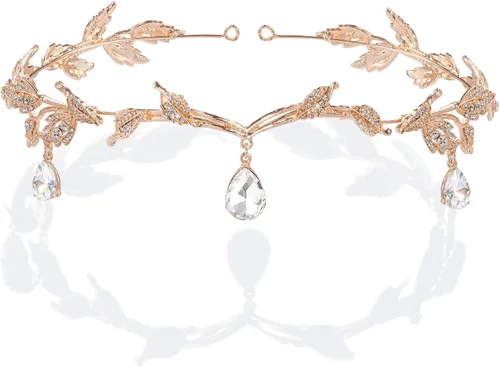 Miniatura 8 de Babeyond Mujeres, bodas, dama de honor, tiara, vidrio austríaco, banda con caja de regalo