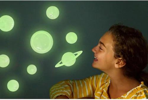 Miniatura 6 de 4M: Brillo: Sistema solar 3D - Sistema solar completo que brilla en la oscuridad, adhesivos de pared y techo de carga de luz, pestañas adhesivas