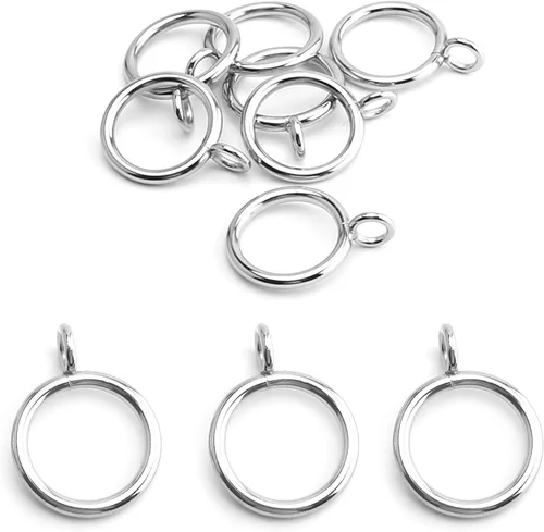 Miniatura 13 de MroMax Anillos de cortina con ojales, anillos de cortina negros de metal de 1-1/2 pulgadas de diámetro interior de 1.496 in de diámetro, anillos