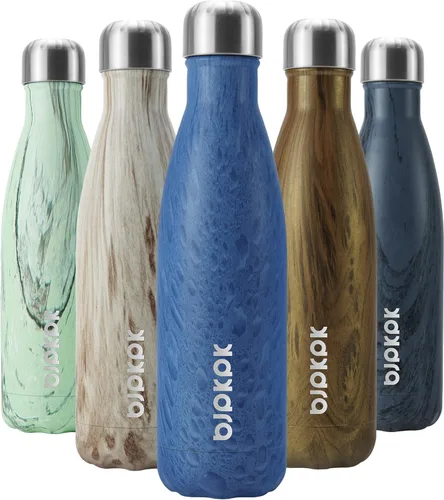 Miniatura 66 de BJPKPK Botella de Agua Aislada 17oz Botellas de Agua de Acero Inoxidable Apta para Lavavajillas Metal Térmica Mantiene Frío y Caliente, Gris Niebla