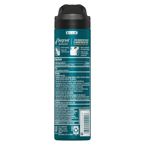 Miniatura 2 de Degree Men Desodorante antitranspirante para hombre, aerosol seco, defensa deportiva, desodorante de protección contra el sudor y el olor de 72