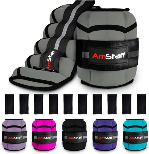 Miniatura 9 de AmStaff Fitness Pesas de tobillo ajustables, 1 par de correas de peso de piernas de 2, 4, 6, 8, 10 libras para entrenamiento de fuerza, caminar