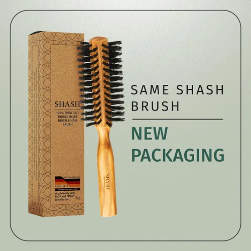 Miniatura 2 de SHASH Cepillo redondo de cerdas de jabalí, fabricado en Alemania, da volumen y revitaliza tu cabello con resultados más suaves y suaves