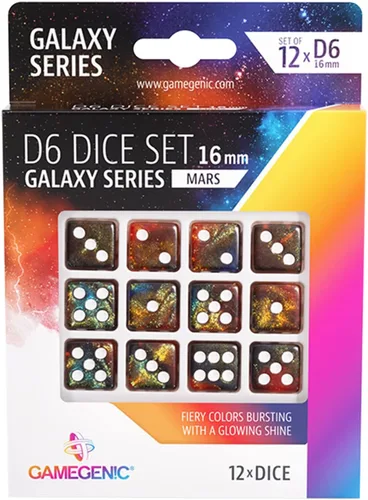 Miniatura 5 de Asmodee Juego de dados Aurora D6 serie Galaxy Juego de 12 dados de seis caras Dados de resina de alta calidad para juegos de dados