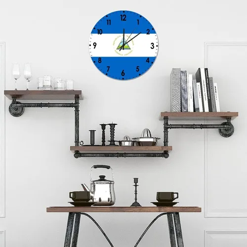 Miniatura 438 de Cheyan Reloj de pared con bandera de Canadá de 12 pulgadas, silencioso, sin tictac, de PVC, funciona con pilas, reloj redondo decorativo, regalo