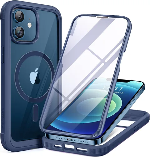 Miniatura 142 de Miracase Funda para iPhone 13 de 6.1 pulgadas, [sin burbujas] funda de teléfono de cuerpo completo con pantalla de vidrio completa integrada, sin