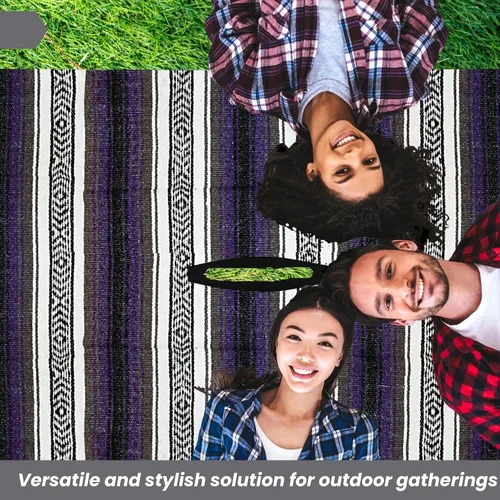 Miniatura 102 de Artisans Bazaar Poncho tradicional mexicano de Baja para hombres y mujeres, auténtico sarape de Gaban, manta de vaquero Pancho Jorongo