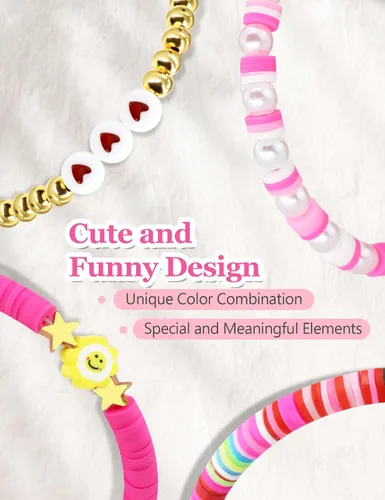 Miniatura 3 de Newlibery - Pulseras de cuentas compatibles con Apple Watch de 38 mm, 40 mm, 41 mm, 42 mm (S10/11) Mujeres Niños Linda Elegante Preppy Hecho a mano