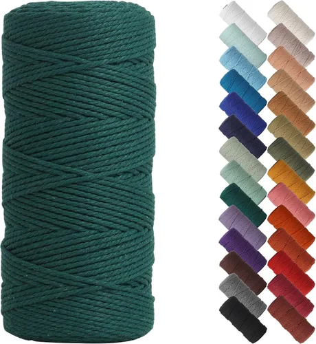 Miniatura 16 de Cordón de macramé de 1/8 pulgadas 220 yardas (200 metros) suministros naturales de macramé, hilo de macramé, cuerda de algodón de color, cuerda