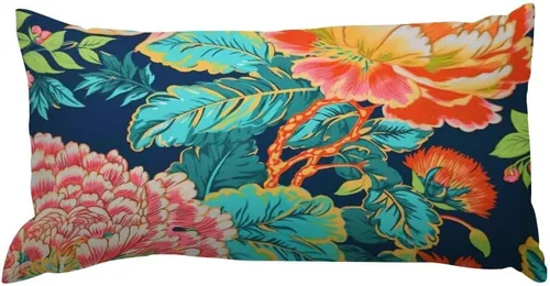 Miniatura 19 de Chinoiserie Throw Pillow Case Red Peony Floral Lumbar Pillowcases Asian Style Decorative Pillow Home Cotton Linen 12x18 Rustic Cushion Cover for