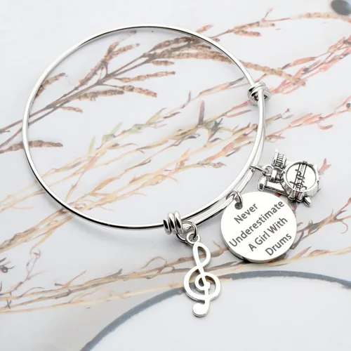 Miniatura 2 de UJIMS Regalo inspirador de batería para niñas, pulsera de batería para batería, músico, banda de jugador, regalos