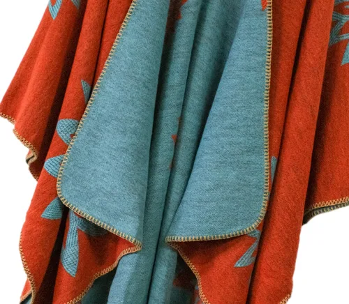Miniatura 217 de Urban CoCo Poncho de colores para mujer, chal con frente abierto, color en bloques