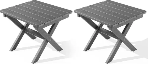 Miniatura 12 de SERWALL Mesa auxiliar Adirondack, mesa auxiliar para exteriores, sin montaje, mesa plegable pequeña de HDPE para patio trasero, piscina, porche