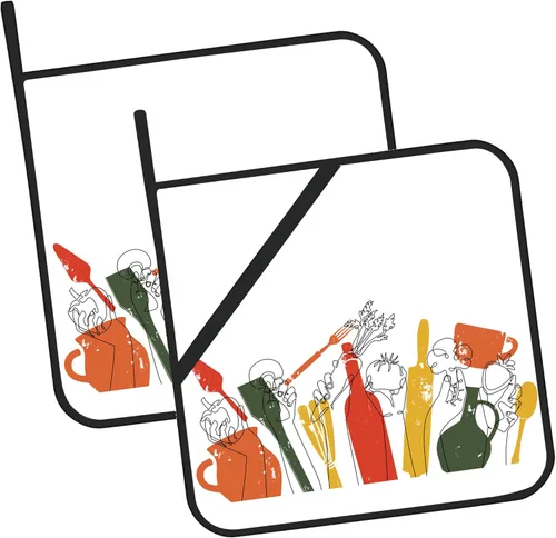Miniatura 10 de Juego de 2 agarraderas para garabatos de perros y gatos, resistentes al calor, para microondas, horno, horno, platos finales y regalos de barbacoa