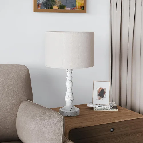 Miniatura 4 de Pia Ricco Juego de 2 lámparas de mesa estilo casa de campo de 21 pulgadas, lámpara de mesa de resina para dormitorio, sala de estar, lámparas