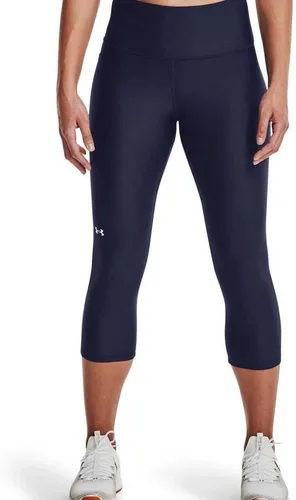 Under Armour - Leggings capri con bolsillos para mujer, de tela HeatGear, de tiro alto y con pretina antideslizante
