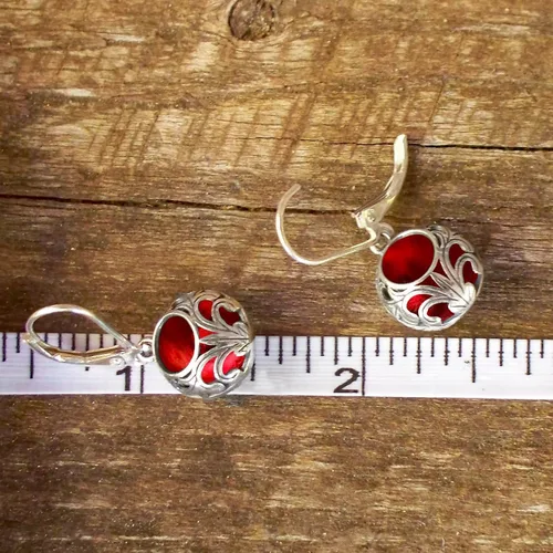 Miniatura 25 de Bottled Up Designs Aretes de encaje vintage hechos a mano, plata esterlina, ecológicos, fabricados en Estados Unidos, regalos de cumpleaños, día