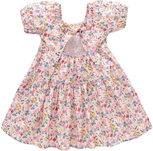 Zanie Kids Vestidos de Pascua para niñas, vestido de verano para niñas, ropa de juego, trajes de fotos familiares