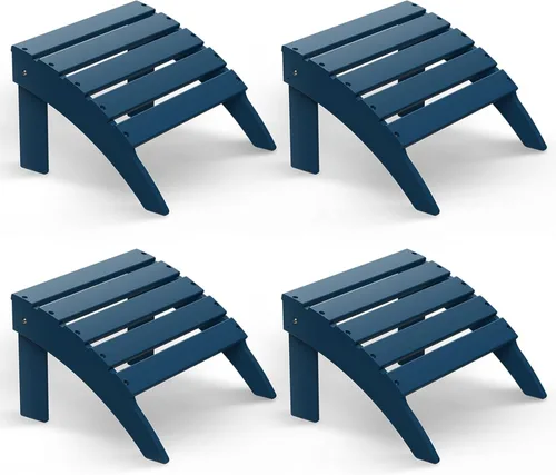 Miniatura 20 de Briopaws Otomana Adirondack plegable, silla Adirondack de polietileno de alta densidad resistente a la intemperie, reposapiés de plástico para Blanco